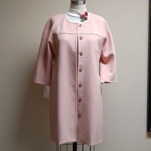 NWT's NYDJ Rosewater Coat Pale Pink 3/4 Sleeve Pockets Enamel Snaps
